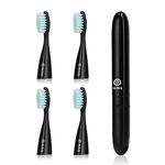 MitButy Travel Electric Toothbrush with 4 Brush Heads, Battery Operated Waterproof Portable Sonic Electric Toothbrush Set - with Snap-on Travel Case Ideal for Travelling/Business/Holiday/Gym/Office