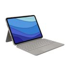 Logitech Combo Touch iPad Pro 11-inch(1st, 2nd, 3rd, 4th gen - 2018, 2020, 2021, 2022)Keyboard Case - Detachable Backlit Keyboard,Click-Anywhere Trackpad, QWERTY UK English Layout - Sand