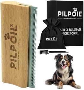 Brosse Pilpoil Anti poils pour Chien. Enlève facilement 95% du sous poils morts, Deshedding. Accessoire pelage animaux de compagnie. Outil toilettage professionnel. Taille L
