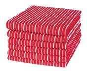 100% Cotton Kitchen Towel 18x28 inch Red Quick Dry, Tea Towels, Bar Towels, Highly Absorbent, Cleaning Towels, Kitchen Tea Towels, Pure Cotton, Absorbent Dish Cloth Set of 6