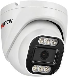 MWRCTV 4K Security Audio Dome Camera 8MP (2160P) Smart Dual Light PoE Turret AI Human Detection 2.8mm 106° Wide Angle Lens Color Night Vision Built-in Mic IP67 Waterproof Compatible with NVR