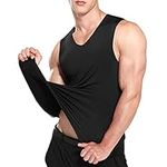 Tank Top Men's Gym, Men's Ice Silk Vest Fitness Wide Shoulder Running Seamless Quick Drying Indoor Outdoor Wear Summer Youth Top Men's Black Tank Shirt, black, XXXXX-Large