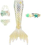 XNSGAO Mermaid Tails for Swimming for Girls Kids Swimsuits Costumes Tale Bathing Suit Bikini for Toddler（423-120）