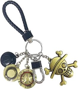 Juego de colgante de llavero de anime, accesorios de cosplay perfectos y regalos para fanáticos del anime, incluye sombrero de paja de Luffy, ideal para hombres y niños, llavero y más