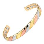 Vicmag Copper Magnetic Bracelet for Women 99.99% Solid Pure Copper Ultra Strength Magnets Adjustable Size with Gift Box (Tricolour Diamond)