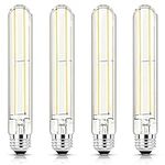 NOVELUX 7.3 Inch Edison Bulb,4000k Neutral White E26 Led Bulb 60 Watt Dimmable,6W T10 Bulb Clear Glass Long Tubular Light Bulbs,T9 Bulbs for Bathroom Vanity Light,Wall Sconces,Pendant(4 Pack)