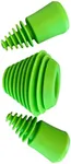 Green Piece® three Silicone Green Cleaning plugs + stoppers Preserver Cap Airtight Bottle Plug Odor Proofing Glass, Plastic and Silicon Pieces