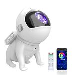 Bazcuka Star Projector, Kid Galaxy Projector Night Light Projector Light Kid, 8 Pure Music 21 Colors 360 °Rotate Remote Bluetooth Speaker with Timer, Astronaut Projector Space Dog Decor Xmas Gift