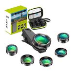 Updated Version Apexel 6 In 1 Phone Camera Lens Kit Wide Angle Lens + Macro Lens + Fisheye Lens + ND Filter+ CPL/Star Filter Clip-On Phone for iPhone 8/x 7/Plus Samsung S8 Android Smartphones