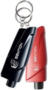 SEMTION Window Breaker Seatbelt Cutter Keychain Car Escape Tool for Land and Underwater, Pack of 2 (Black-Red)