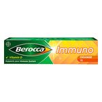 Berocca Immuno Effervescent Tablets - Including Vitamin D, C, A, B6, B9, B12, Selenium, Zinc and Iron - Multivitamin Immune System Support for Men & Women - 11 Vitamins and Minerals - 15 Tablets