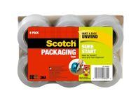 Scotch Sure Start Packaging Tape, 1.88 Inches x 900 Inches, 6-Pack, (DP-1000RF6)