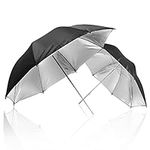 LimoStudio 2 x 33 Double Layer Black/Silver Photo Studio Reflector Umbrella, AGG127