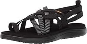 TEVA Women's Voya Strappy Lightweight Comfortable Quick-Drying Casual Sport Sandal, Hera Black, 9