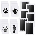 Nabance Inkless Hand & Footprint Kit, 6 Baby Inkless Print Pads, 12 Imprint Cards, Dog Paw Print Kit, Baby Imprint Kits Safe Non-Toxic, Pet Paw Stamp Pads, Family Keepsake Kit - Black