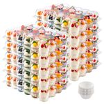 NPLUX 24 Count Cupcake Containers 10 Pack Cupcake Holders Plastic Stackable Cupcake Boxes with Detachable Tall Dome Lids and 240 Liners for 240 Cupcakes, BPA Free, Standard Size