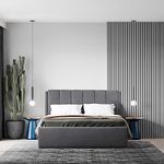 Wakefit Bed | Queen (78 X 60) Solid Wood Bed, Upholstered, with Storage, 3 Year Warranty | - Antho - Velvet Space Grey