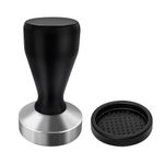 PHILORN Coffee Tamper 51mm with Silicone Tamper Mat, Wooden Handle Coffee Press Tool for Home and Office, Stainless Steel Espresso Tamper for Barista Machines
