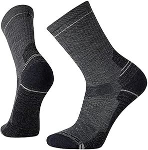 Smartwool Men's Hike Light Cushion Crew Socks – Merino Wool Socks for Hiking, Trail Running, Cycling & Outdoor Exercise – Made in USA - Medium Gray, L