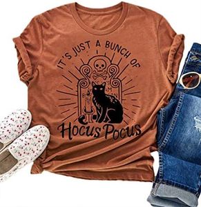 Hocus Pocus Halloween Shirts for Women Fall Tee Shirt Classic Halloween Movie Tops (L, Orange)