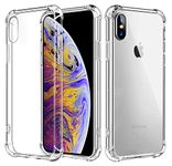 naykodi Hard Back Shock Proof Silicone Bumper Cover Case for Apple iPhone X/XS (Transparent)