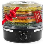 Elite Gourmet EFD319 Food Dehydrator, Food Dehydrator, AdjCatable Temperature Controls, Jerky Herbs Fruit Veggies Snacks, 5 BPA-Free 11.4" Trays, Black