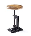 Elm home and garden Retro Vintage Rustic Designer Kitchen Pub Bar Railway Stool Industrial Style