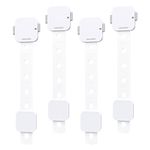 AMAZARA Child Safety Locks - Baby Proofing Locks for Cabinets, Drawers, Fridge, Toilet Seats, Furniture | Extra 3M Adhesives Tape | Pack of 4, White Color