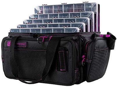 Evolution Outdoor Drift Series Topless Horizontal Tackle Bag – Purple, 3700 Size, Outdoor Rucksack w/ 5 Fishing Tackle Trays, Padded Handle and Shoulder Strap, Plier Holster, Tackle Carrying Case