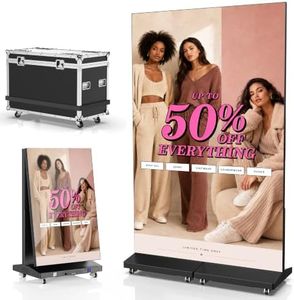 JASZDOT 80" Seamless Splicing LED Display, Foldable Poster Screen with P1.86 Digital Signage Display LED Totem with USB/HDMI/WiFi/Remote
