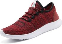 CAMVAVSR Men's Trailing Shoes Fashion Slip on Lightweight Comfortable Fitness Breathable Sneakers for Men Red Size 6.5