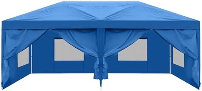DWVO 10x20 Pop Up Canopy Tent with 6 Removable Sidewalls, Easy Set-Up Outdoor Patio Canopy with 4 Mesh Windows, 6 Ropes, 12 Stakes & 1 Roller Bag for Outdoor Events, Party, Wedding, Birthday, Blue