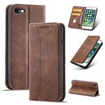 UEEBAI Wallet Case for iPhone 6 iPhone 6S, Premium PU Leather Case Vintage Matte Wallet Flip Cover [Card Slots] [Magnetic Closure] Stand Function Folio Shockproof Full Protector - Coffee