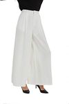 Tronjori Women High Waist Casual Wide Leg Long Palazzo Pants Trousers Regular Size(M, Ivory White Short)