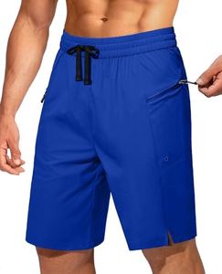 FOGFIRE Mens Swim Trunks Board Shorts Bathing Suit Swimwear with Zipper Pockets No Liner Quick Dry for Beach Swimming Royal Blue Small