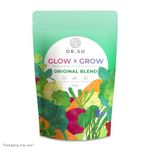 Dr.Su Glow X Grow The Original Blend Powder|For Men And Women|With Vitamin, Mineral, Antioxidants, Probiotics&Fiber For Hair, Skin And Body|Lemon Mint Flavour|No Added|Sugar Free|No Preservatives