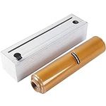 Chicwrap Shiplap Refillable Plastic Wrap Dispenser - Includes 12" x 750' Roll Professional Grade Restaurant Disposable Plastic Wrap - Reusable Dispenser w/Slide Cutter - Ideal Dispenser & Saves Money