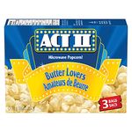 Act II Microwave Gourmet Popcorn - Butter Flavour Lovers (36 x 76g Snack-Size Bags), 12 count