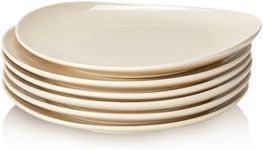 Sweese Porcelain 11 Inch Dinner Plates Set of 6 - Beige Dinner Plates - Dishwasher, Microwave, Oven Safe, Scratch Resistant