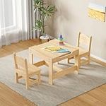 Solid Pine Wood Toddler Table and C