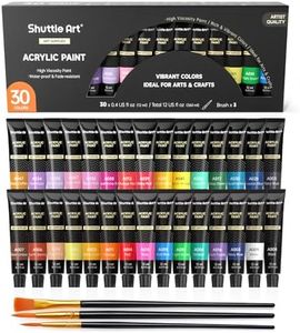 Shuttle Art Acrylic Paint Set, 30 x12ml Tubes Artist Quality Non Toxic Colours Acrylic Paint, Great For Kids Adults Professional Painting on Canvas Wood Clay Fabric Ceramic Crafts