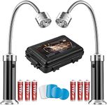 BBQ Grill Light Magnetic Base LED Grill Lights with 360 Degree Flexible Gooseneck Heat Resistant Barbecue Light for Grill Batteries Included (Black)