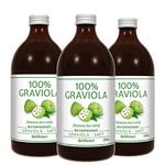 3 x 100% Soursop Juice - Unfiltered. Vegan .3 x 500ml. 100% Soursop-Pulp. Guanabana. Corossol. Graviola.