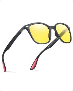 TJUTR Gafas de conducción nocturna polarizadas para conducción nocturna para hombre y mujer, amarillas, UV400, marrón
