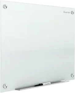 Quartet Magnetic Glass Dry Erase White Board, 48''W x 36''H Whiteboard, Infinity Frameless Mounting, White Surface (G4836W)