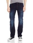 Buffalo David Bitton Men's Straight Six Jeans, Authentic and Deep Indigo, 31W x 30L