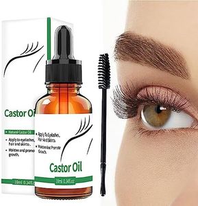 Castor Oil for Eyebrows Growth - 10ml Pure Caster Oil Eyebrow Growth Serums,Lash Growth Serums for Thickness and Length, Eyelash Serums to Grow Lashes, for Eyelashes, Eyebrows, Hair Jmedic