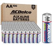 ACDelco 100-Count AA Batteries, Maximum Power Super Alkaline Battery, 10-Year Shelf Life, Recloseable Packaging