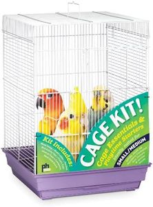 Prevue Hendryx 91210 Square Roof Bird Cage Kit, White and Purple, 5/8"