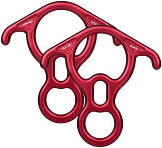 50KN Rescue Figure, 8 Descender Large Bent-Ear Belaying and Rappelling Gear Belay Device Climbing for Rock Climbing Peak Rescue 7075 Aluminum Alloy